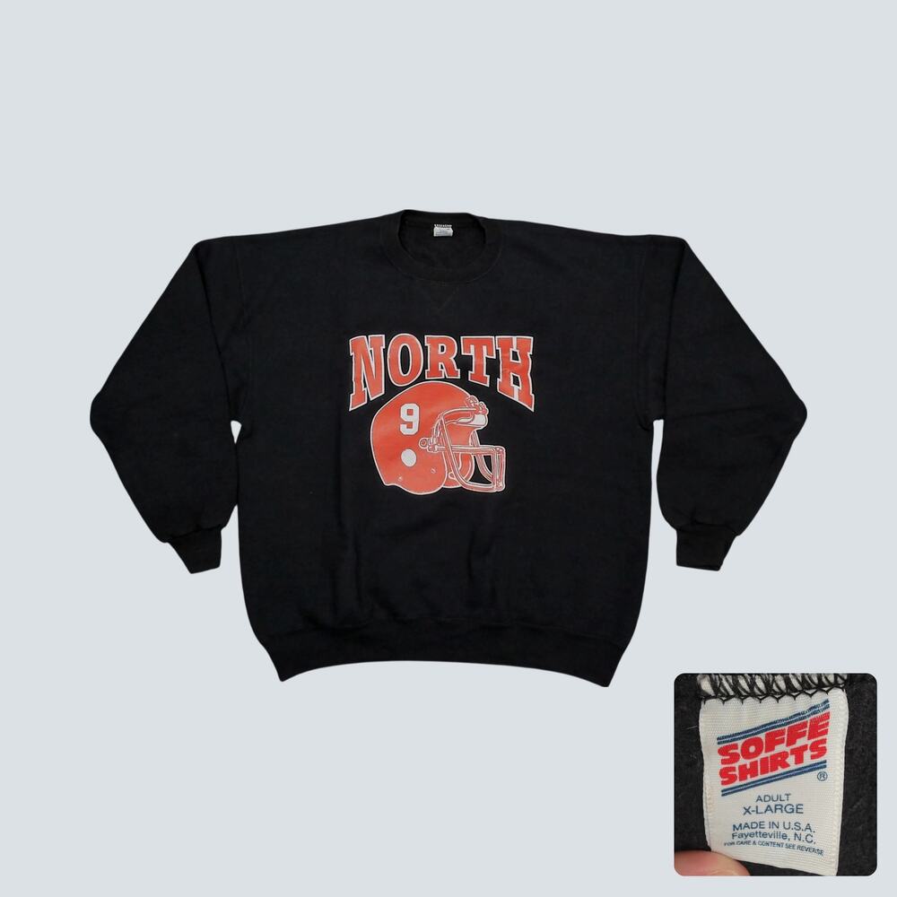 Vintage 80s Soffe Shirts North Football Boxy Crewneck Sweatshirt Mens XL